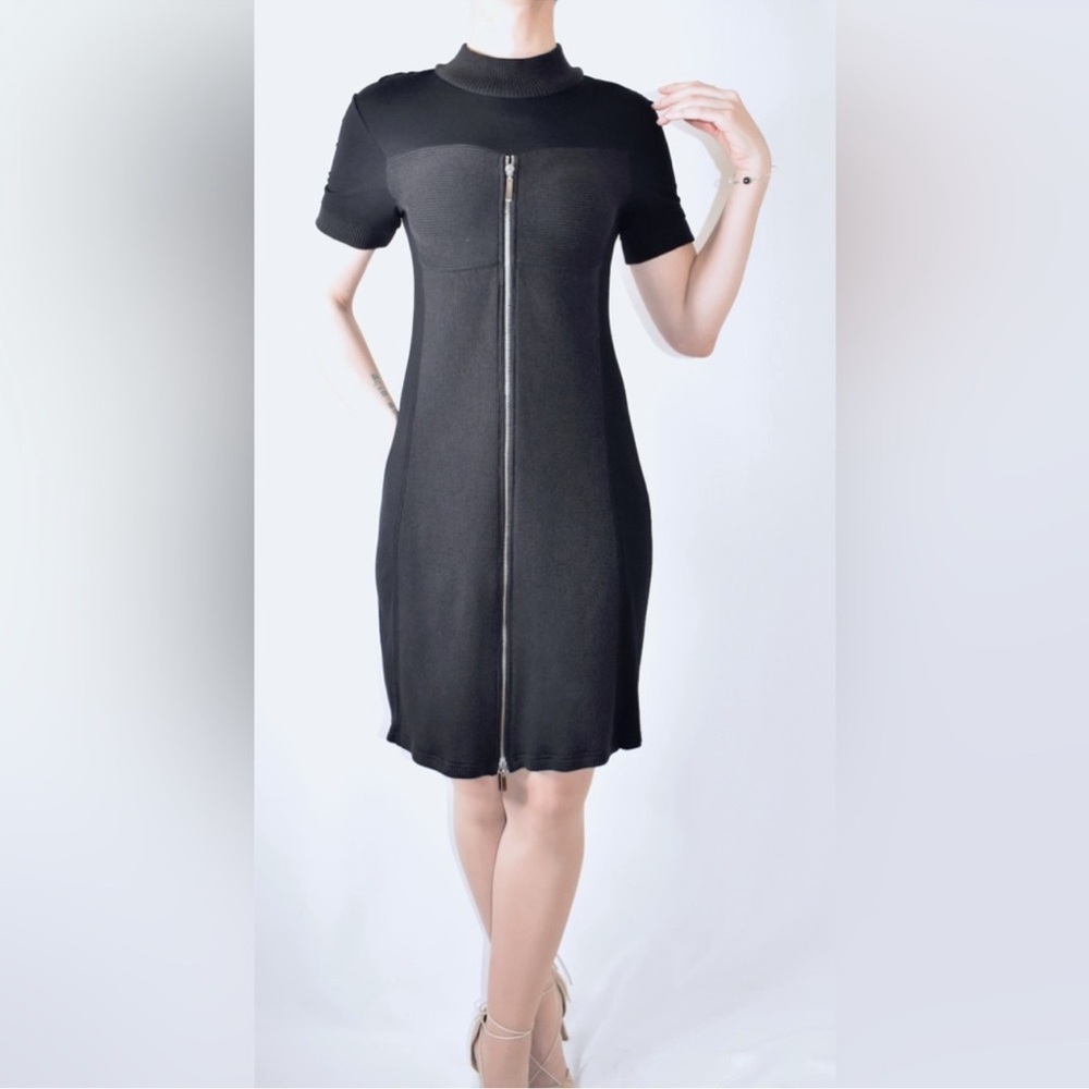 NWOT Le-El Couture Sweater with Front Decorative Zipper Dress Medium